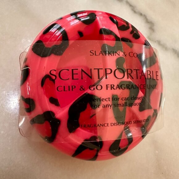 Bath & Body Works Pink Black Leopard Animal Print Peace Sign Scentportable Visor - Picture 5 of 6